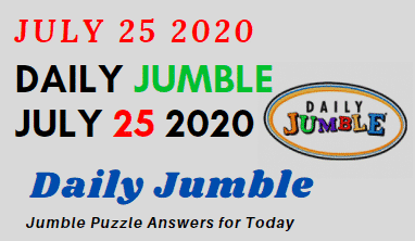 daily jumble july 25 2020 answers free