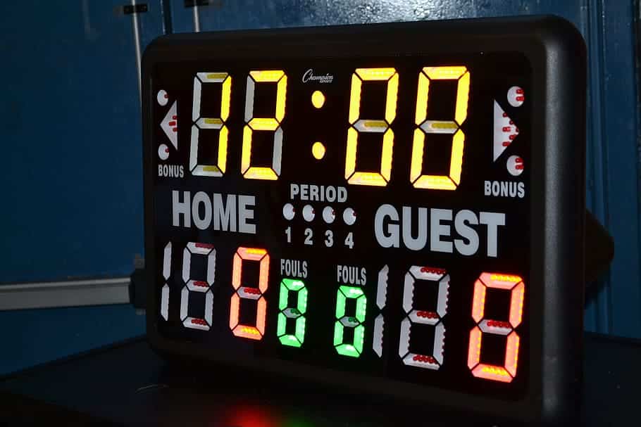 shot clock basketball home game visitor