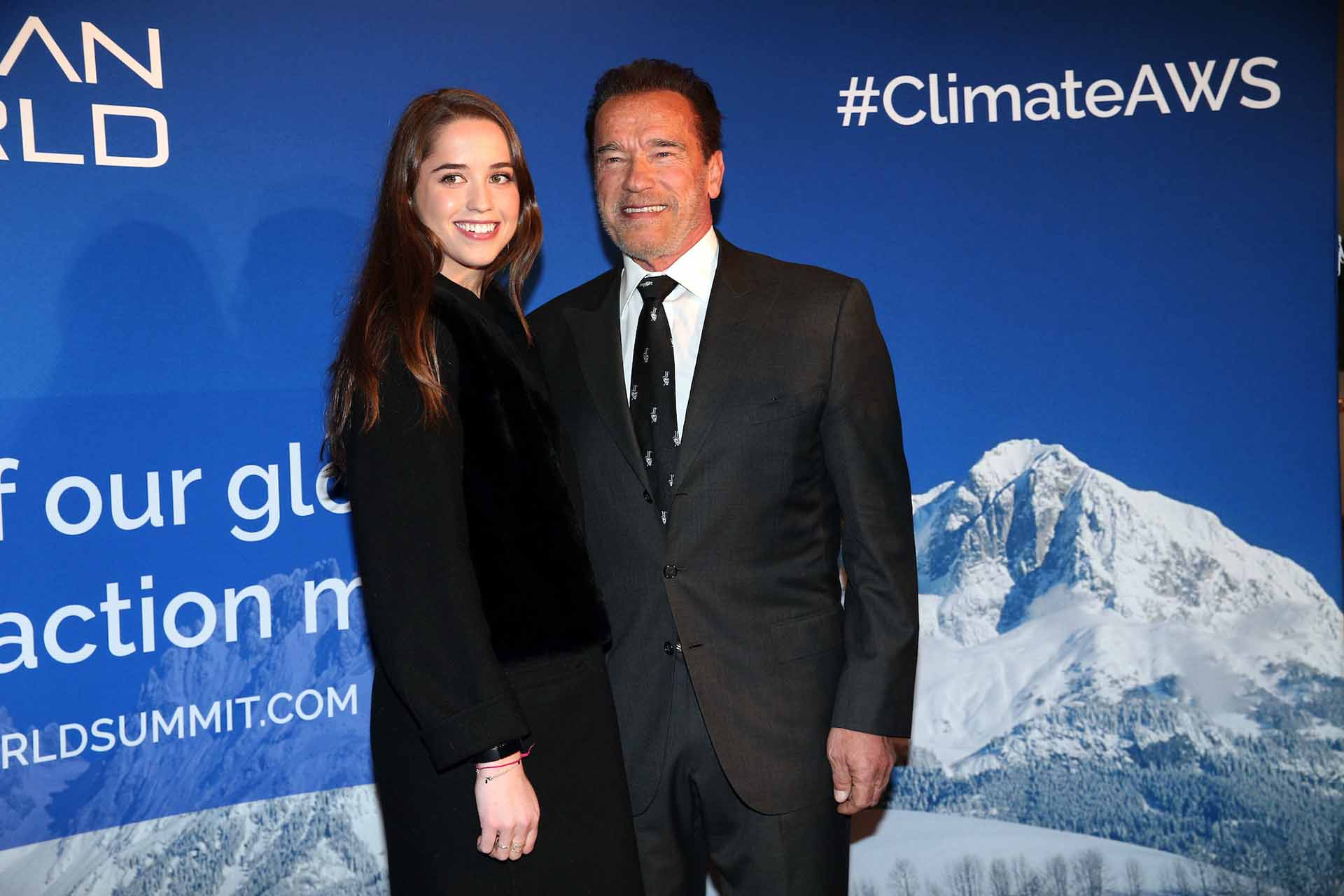 Christina Schwarzenegger with father