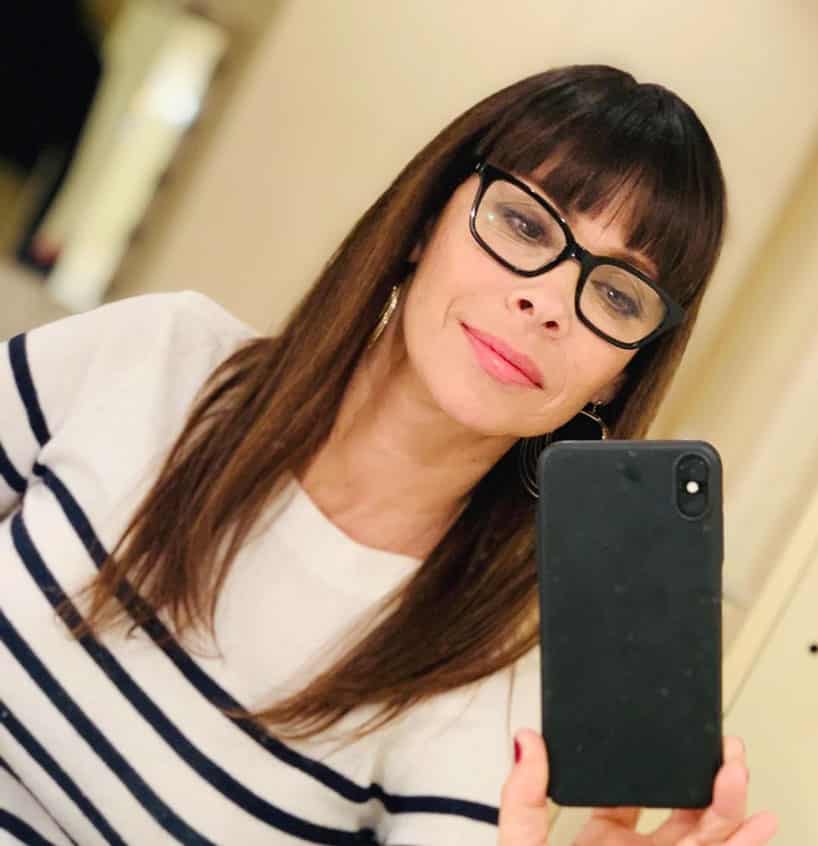 Mathilda May mirror selfie