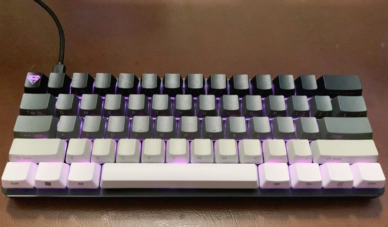 YMDK White Gray Black Keycaps